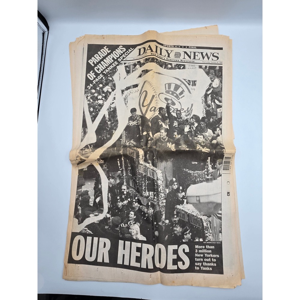Daily News October 30 1996 Yankees Parade of Champions Our Heroes Newspaper
